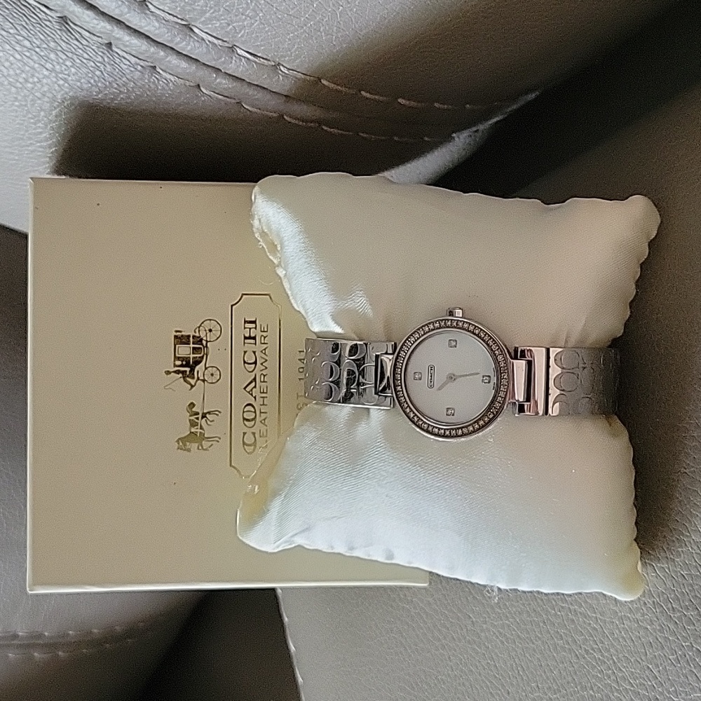 Authentic Coach Mother of Pearl & Diamond Watch